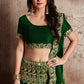 Jyoti Fashion Mesmerizing Green Sequins Embroidered Velvet Lehenga Choli with Dupatta | Swadesiicart
