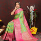 Lorenvalley Fashion Green Cotton Woven Design Zari Meenakari Weaving Saree - Swadesiicart