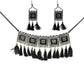 Mominos Fashion Johar Kamal Oxidised Silver-Plated Brass Finish Tassel Work Handicraft Choker For Women (Black) | Swadesiicart