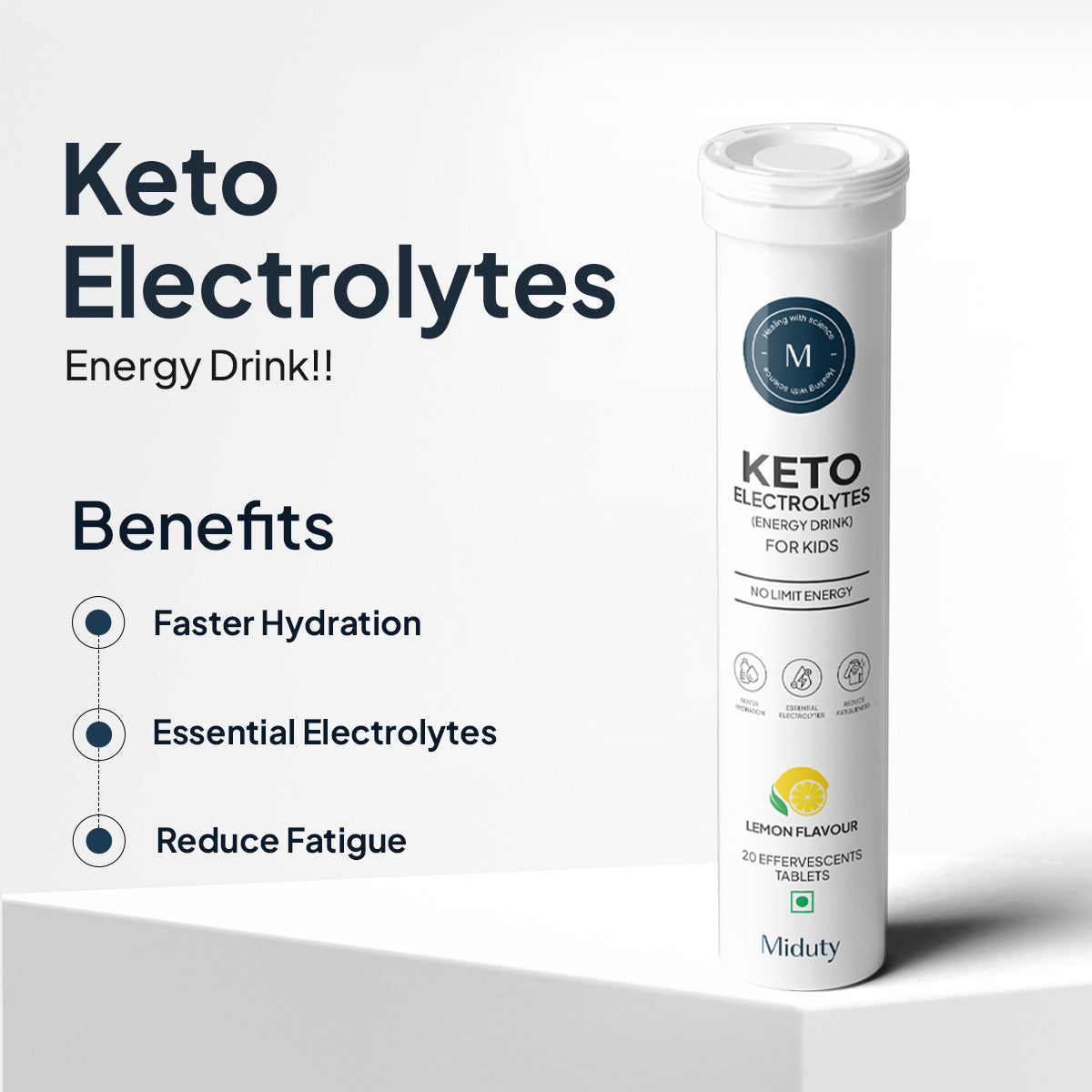 Miduty by Palak Notes Keto Electrolytes (Energy Drink) Tablets for Kids | Swadesiicart