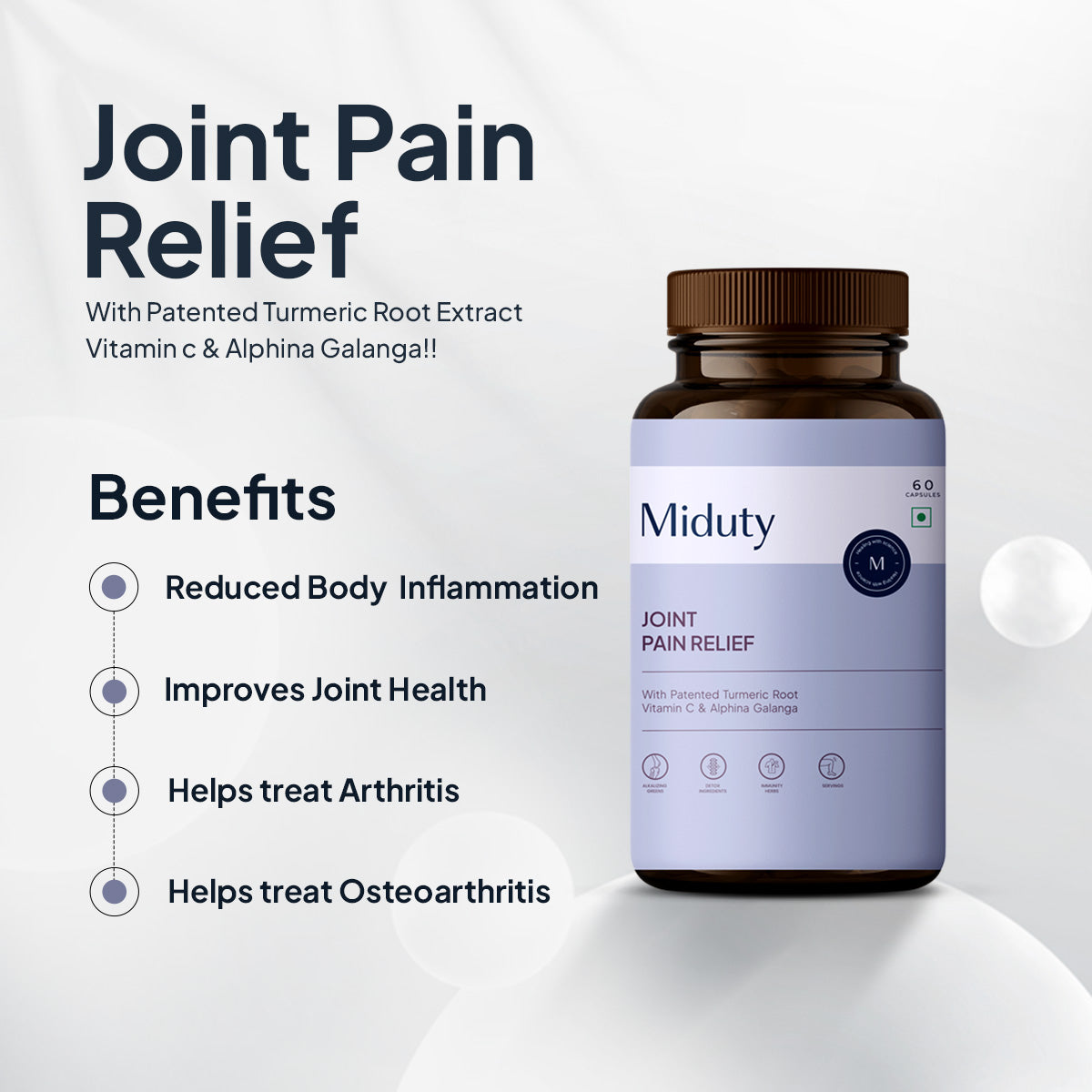 Miduty by Palak Notes Joint Pain Relief Capsules - Swadesiicart