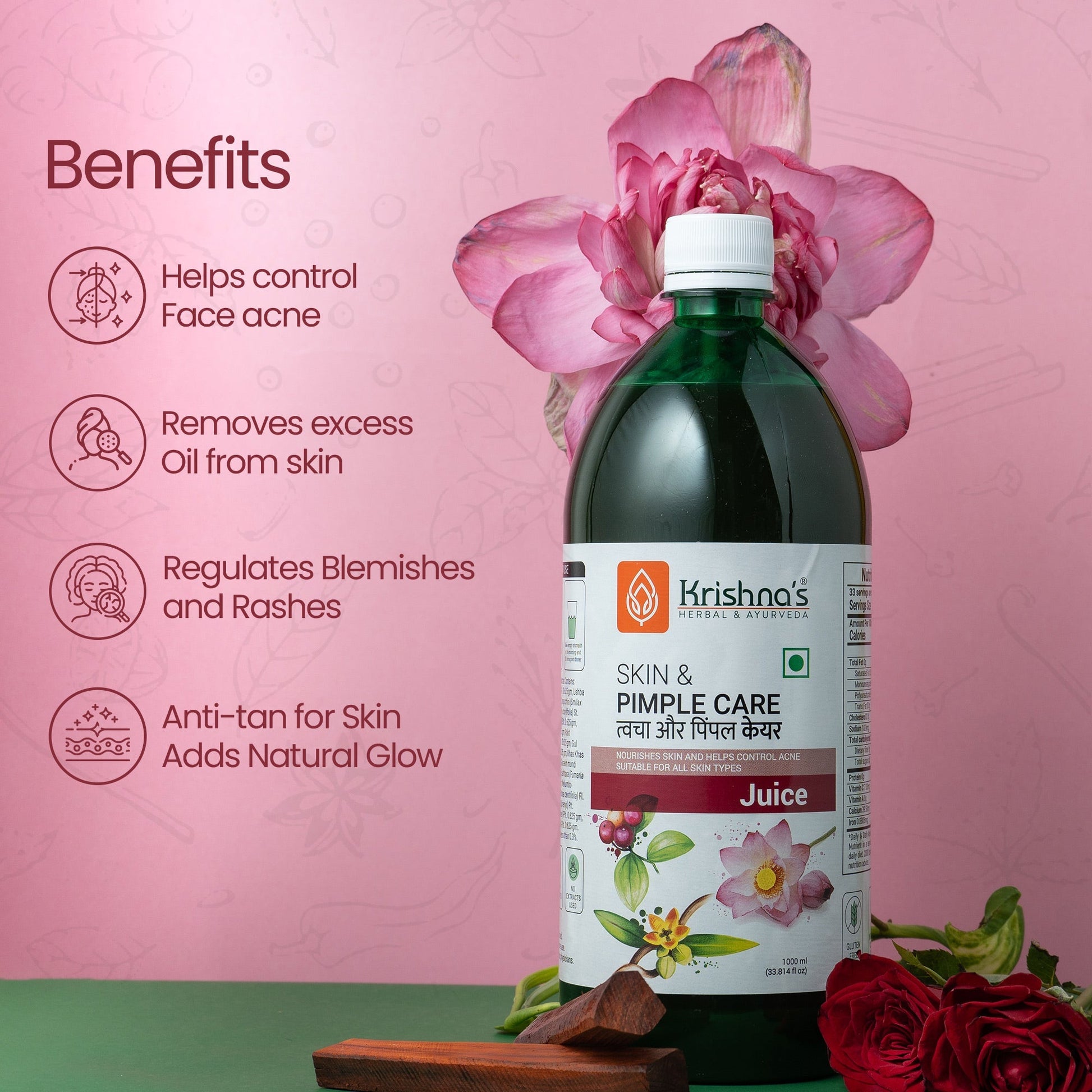 Krishna'S Herbal & Ayurveda Skin & Pimple Care Juice | Swadesiicart