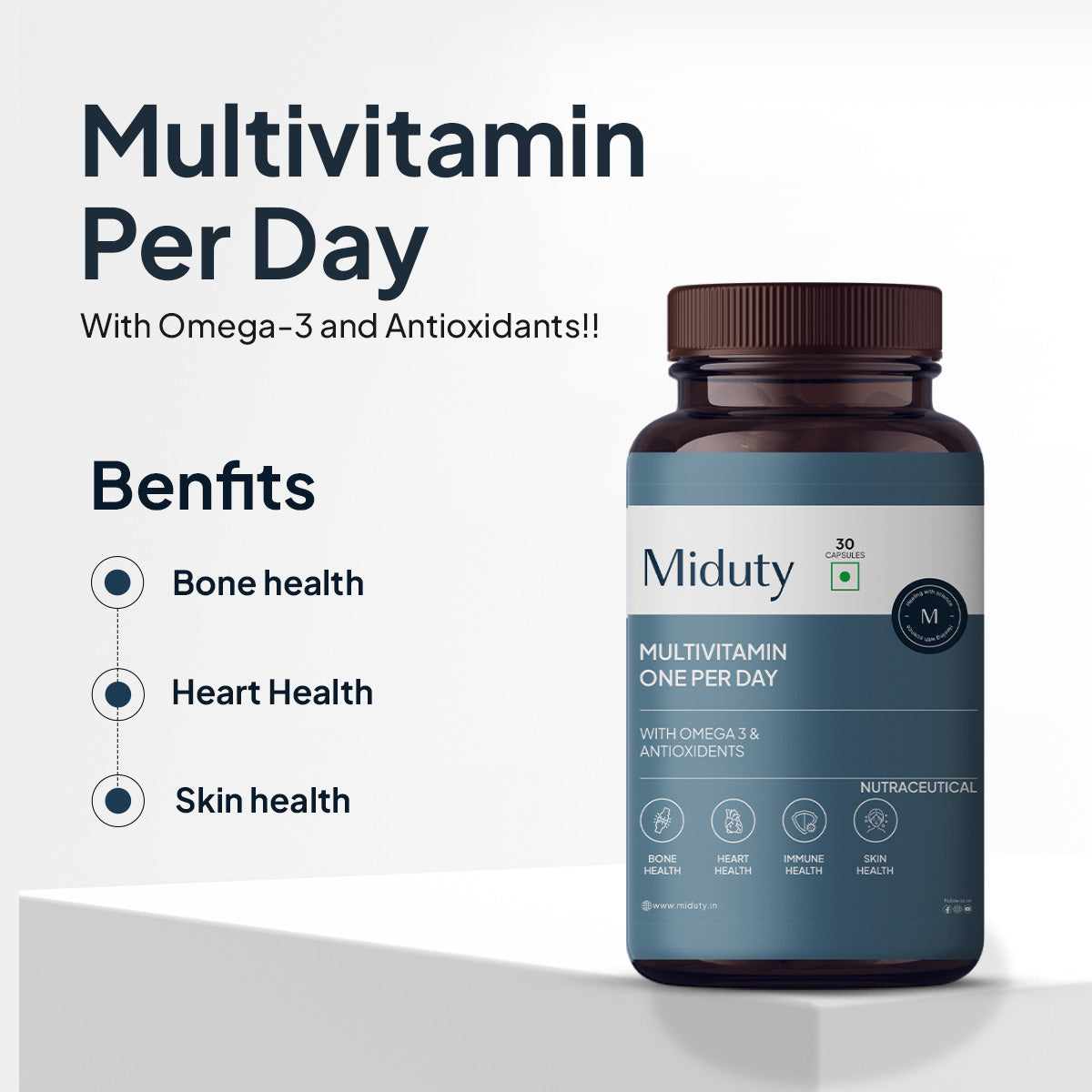 Miduty by Palak Notes Multivitamin One Per Day Capsules - Swadesiicart
