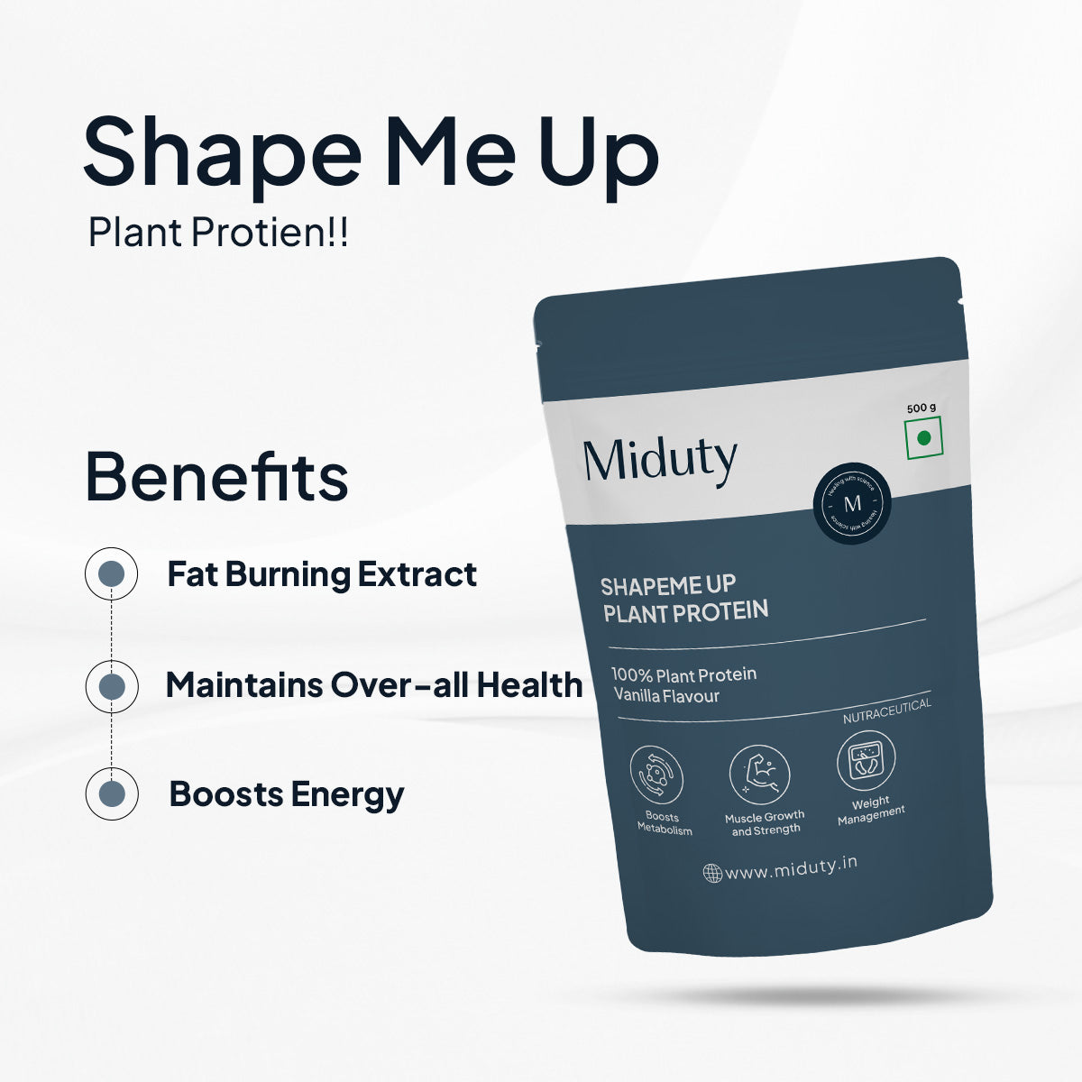 Miduty by Palak Notes Shapeme Up Plant Protein Powder | Swadesiicart