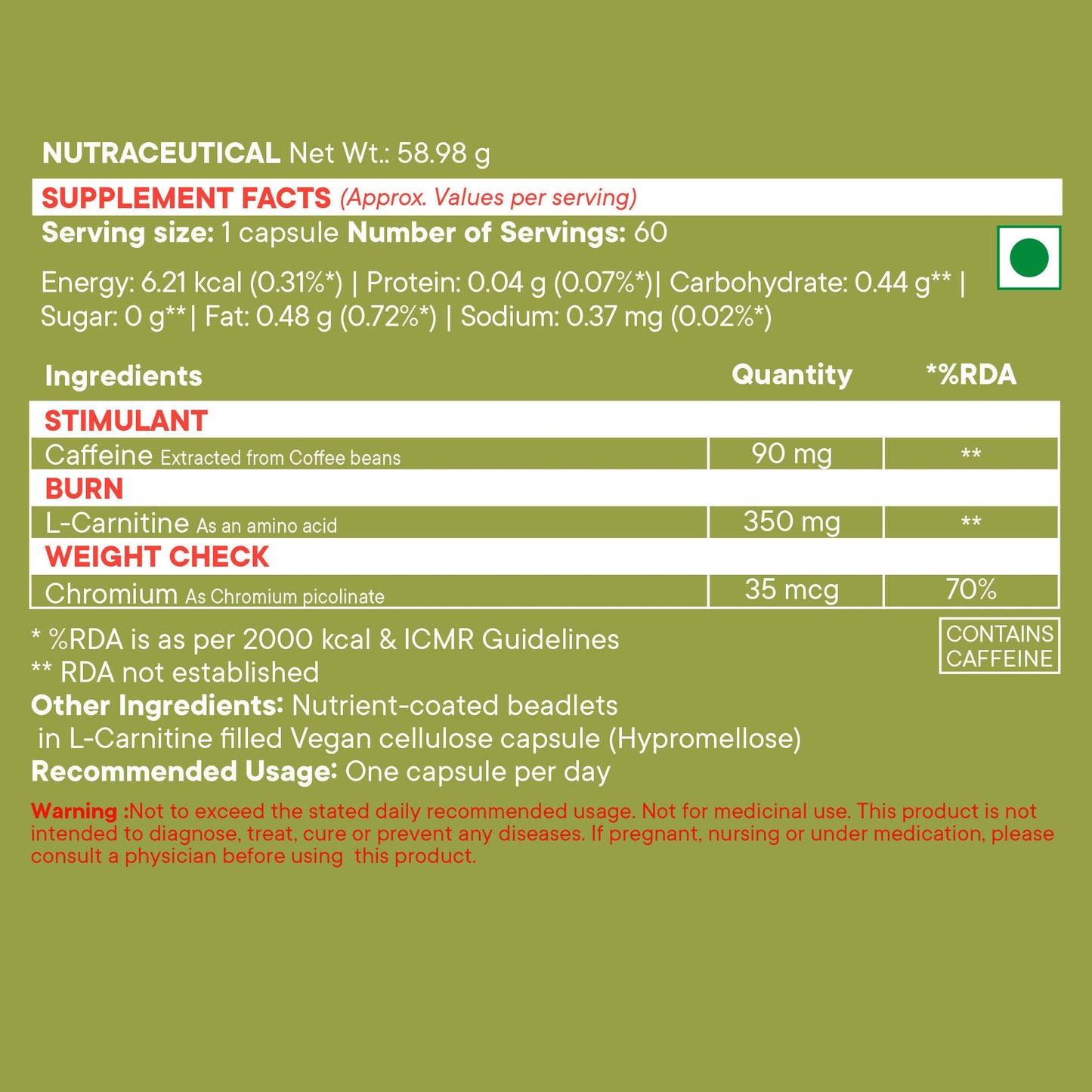 Wellbeing Nutrition Slow | Burn Capsules - Swadesiicart