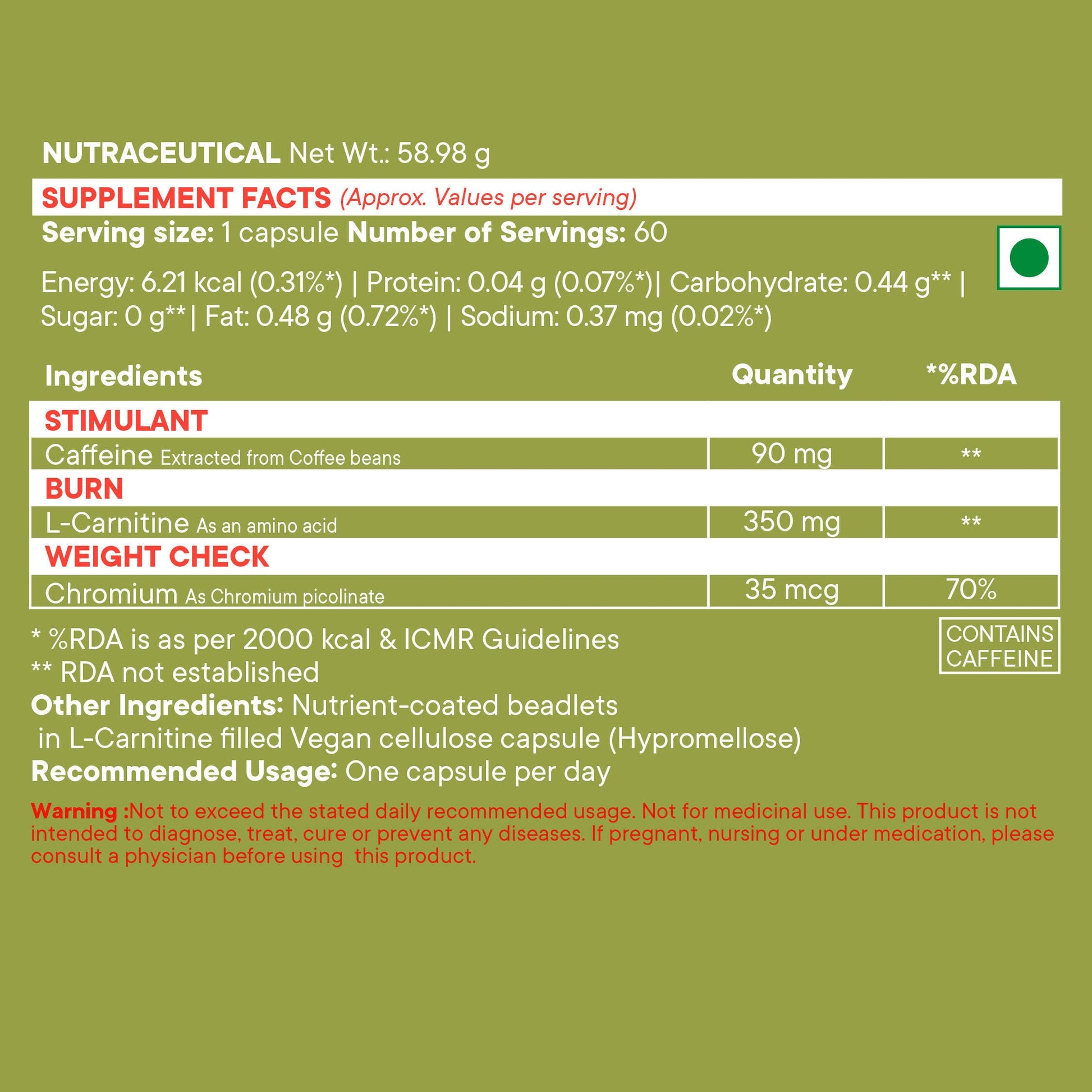 Wellbeing Nutrition Slow | Burn Capsules - Swadesiicart