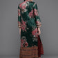 Ahalyaa Women Floral Printed Gotta Patti Velvet Kurta - Green Color | Swadesiicart