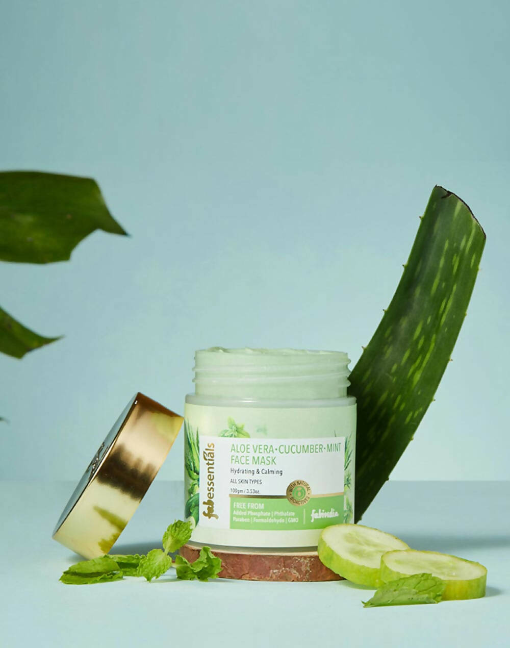 Fabessentials Aloe Vera Cucumber Mint Face Mask - Swadesiicart