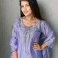 Anaita Lavender Crape Readymade Kurti Set with Beads Sequence Work