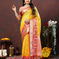 Lorenvalley Fashion Yellow Organza Silk Woven Design with Meenakari Weaving Saree - Swadesiicart