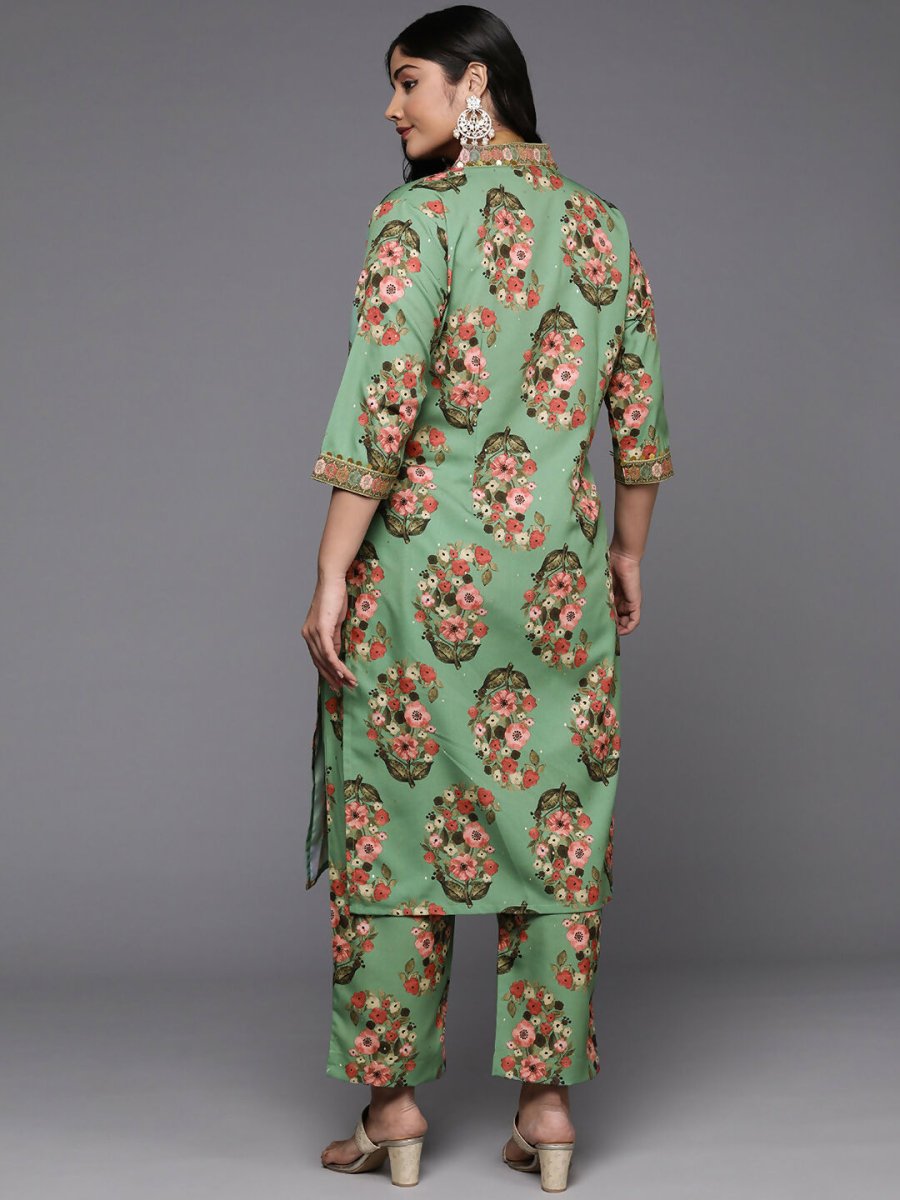 Ahalyaa Women's Traditional wear Kurta Set - Green | Swadesiicart