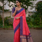 Vishnu Weaves Women's Rani Raw Silk Saree with Blouse - Swadesiicart