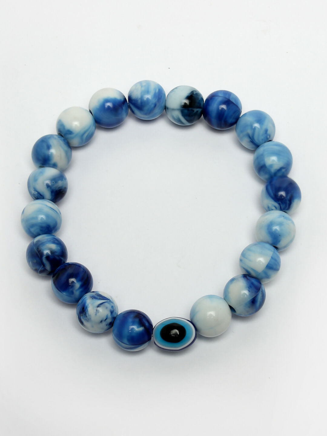 NVR Women & Men Set of 4 Multicolor Evil Eye Elasticated Rakhi With Roli Chawal | Swadesiicart