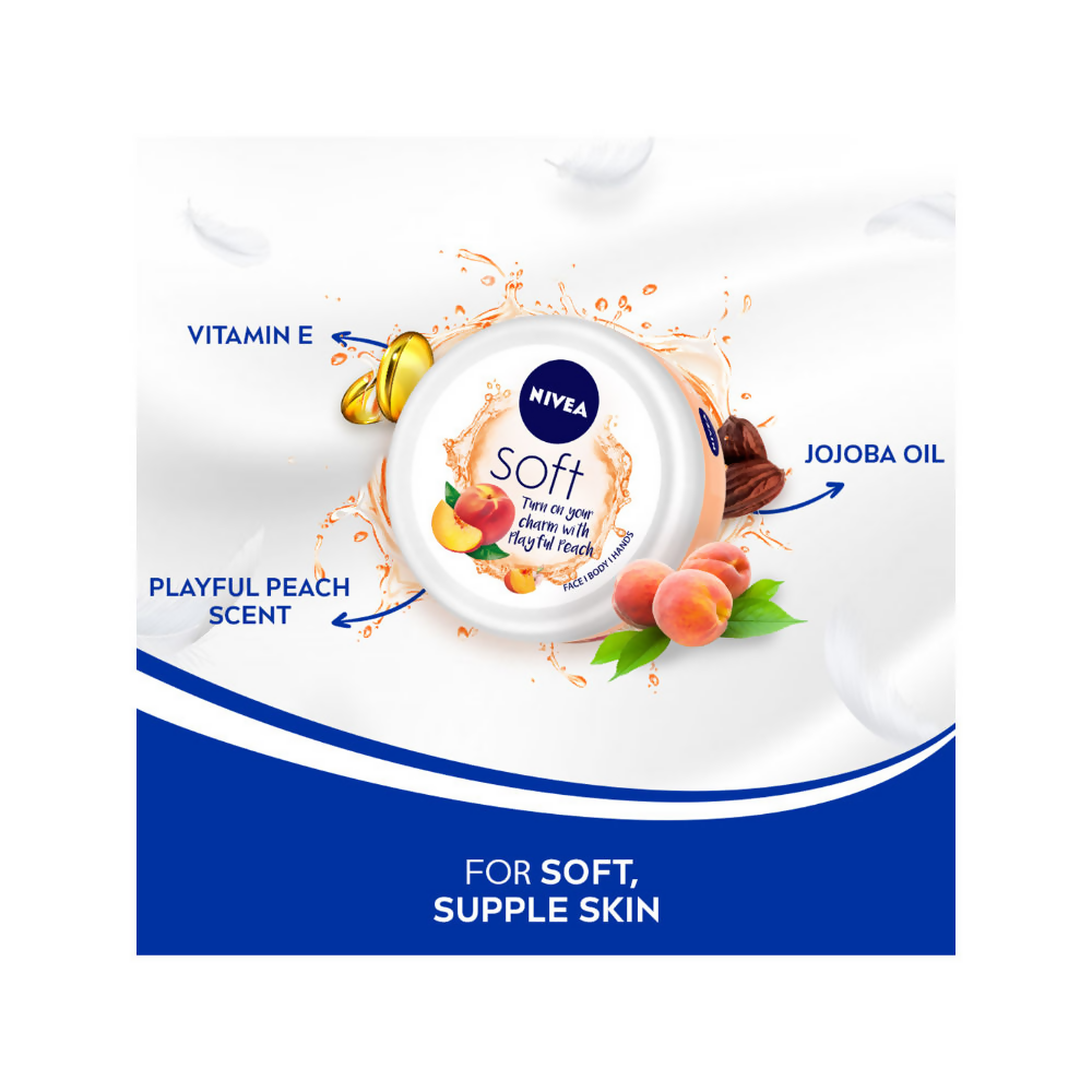 Nivea Soft Light Moisturizer Cream Playful Peach - Swadesiicart