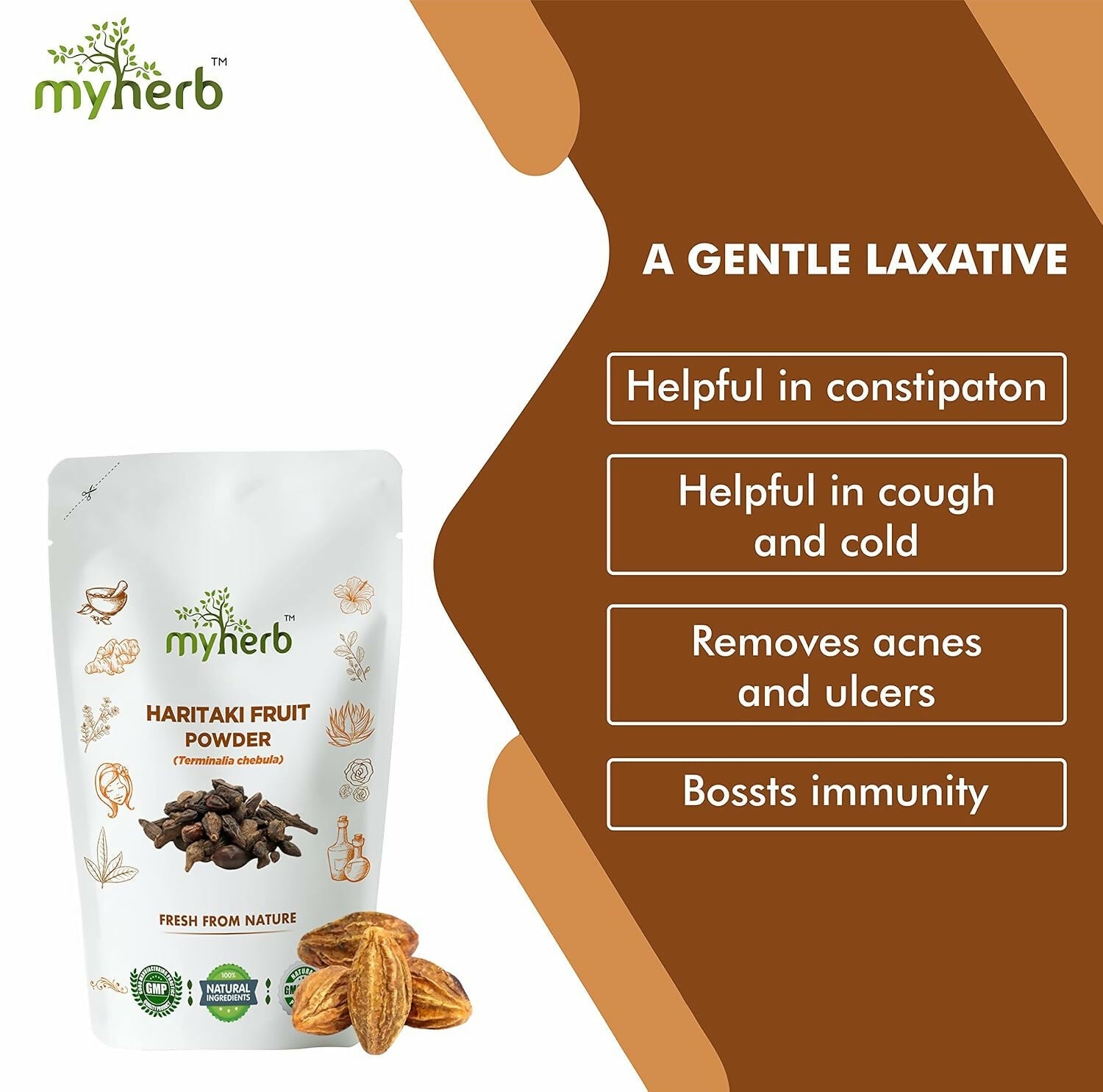 Myherb Natural Organic Haritaki Powder - Swadesiicart