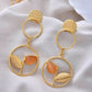 VOJ One Gram Gold-Polished Round Shaped Drop Earrings - Swadesiicart