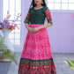 Jyoti Fashion Women's Pink Patola with Foil Print Dola Silk Anarkali Dress | Swadesiicart