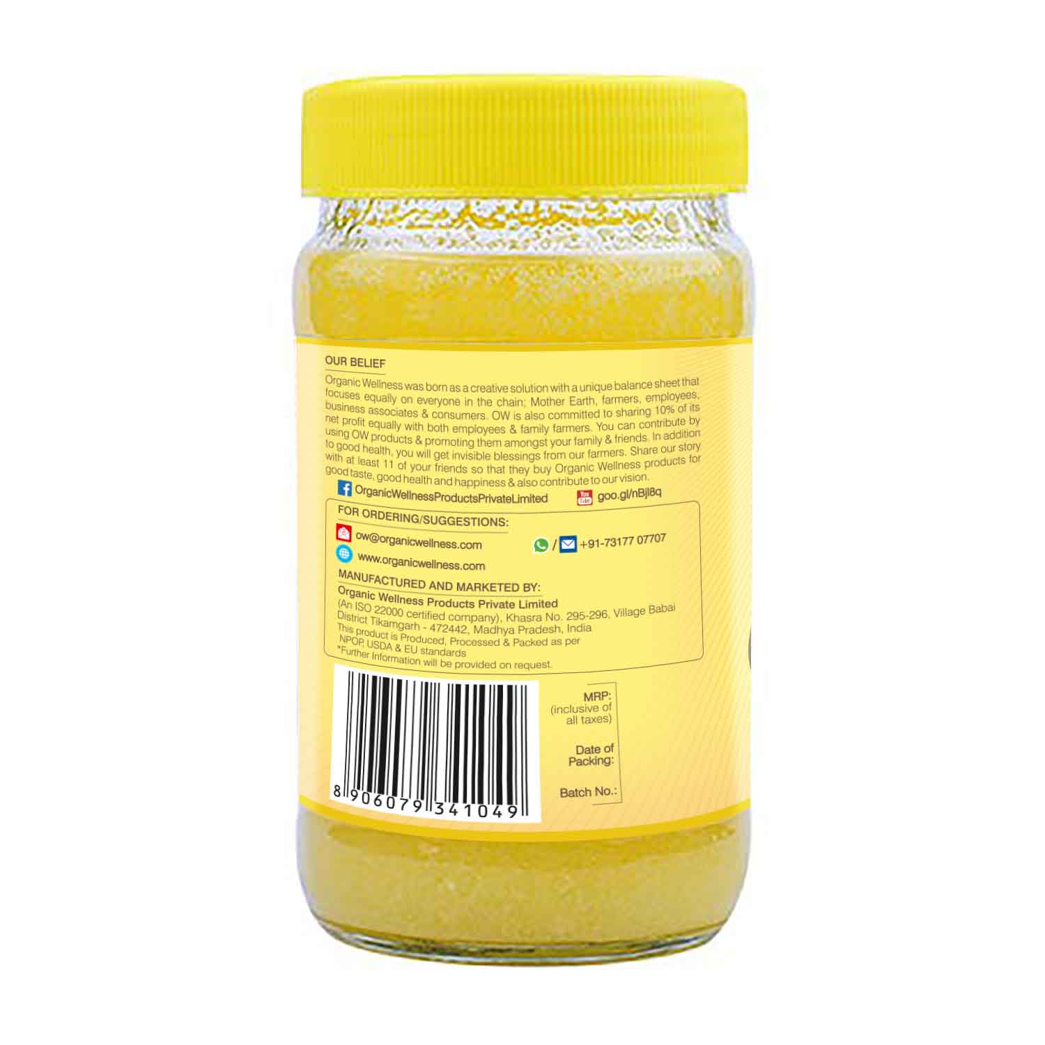 Organic Wellness A2 Bilona Cow Ghee | Vedic Bilona Method Ghee | 100% Pure, Natural & Healthy Ghee | Boost Your Energy With Premium & Traditional Ghee - Swadesiicart