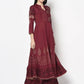 Aniyah Rayon Maroon Color Block Print Anarkali kurta (AN-182K)
