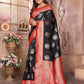 Joban Fashion Black Banarasi Soft Silk Woven Saree | Swadesiicart