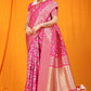 Jyoti Fashion Women's Rani Pink Kanjivaram Silk Zari Woven Saree with Blouse | Swadesiicart