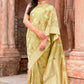 Joban Fashion Light Green Banarasi Katan Pure Handloom Banarasi Silk Saree | Swadesiicart