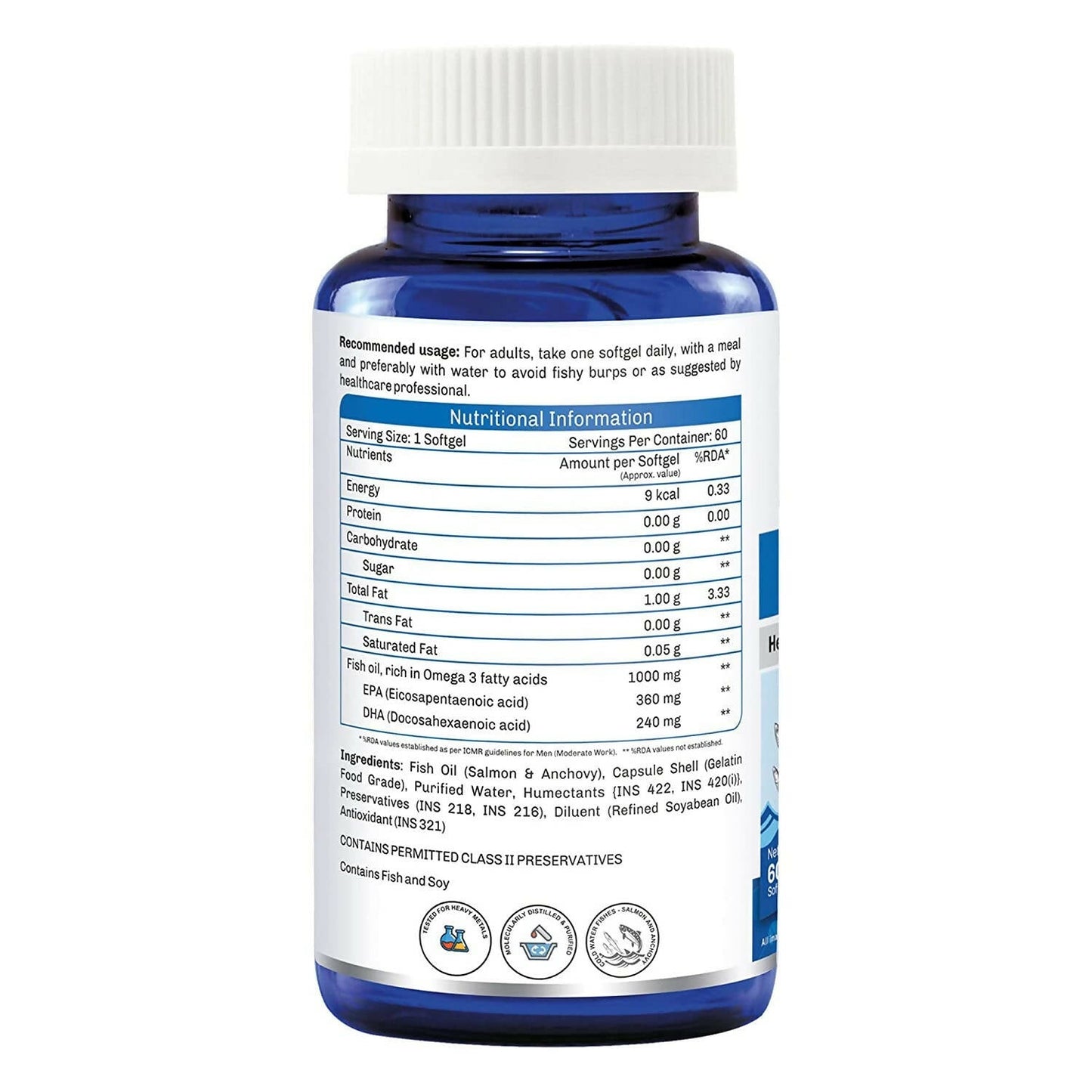 Onelife Mega One Fish Oil Omega 3 Fish Oil Softgels - Swadesiicart