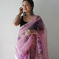 Vamsee Pink Organza Saree - Swadesiicart