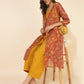 Janasya Women's Mustard Moss Solid Festive Crop Top Set | Swadesiicart