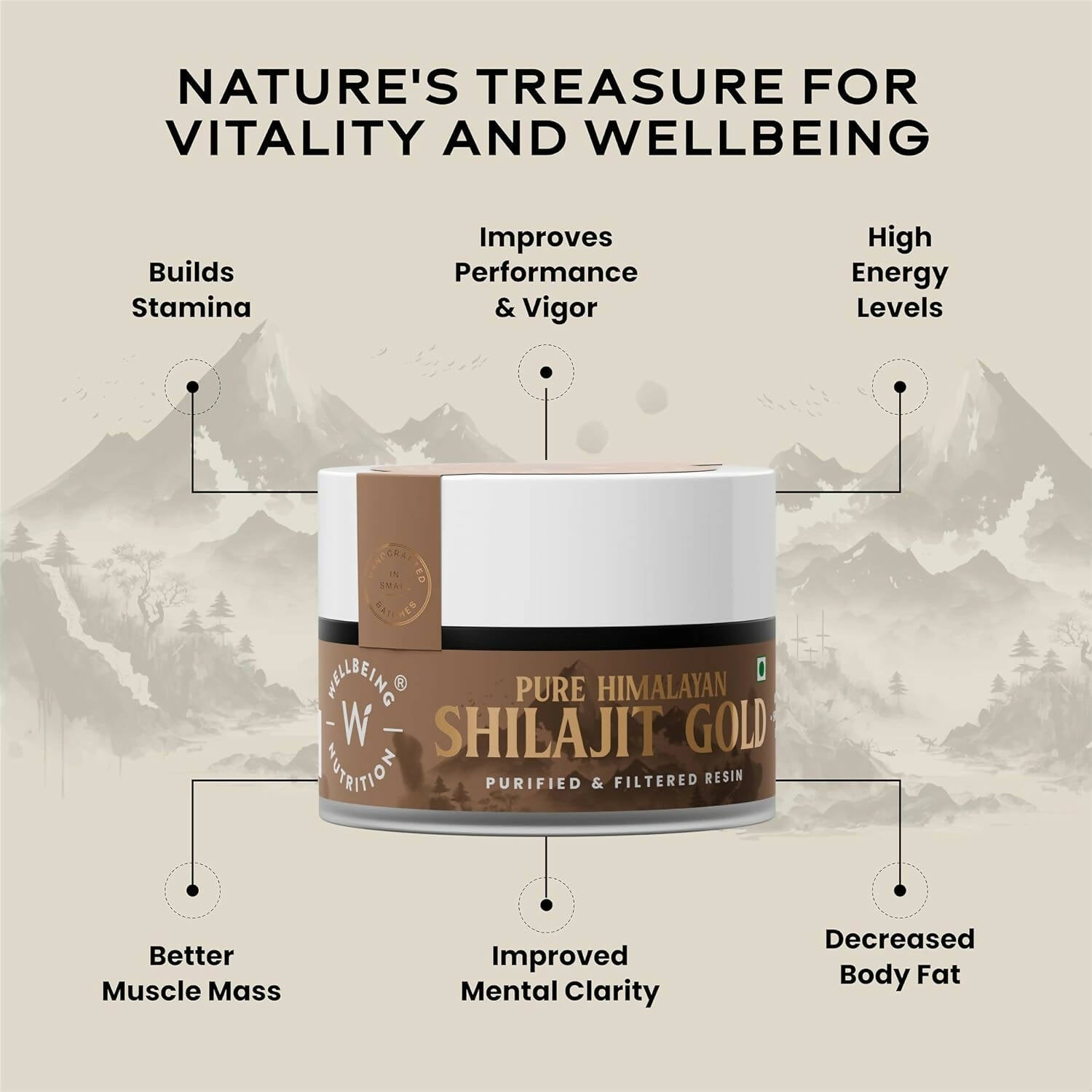 Wellbeing Nutrition Pure Himalayan SJ Gold Resin - Swadesiicart