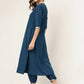 FIORRA Women's Turquise Blue Poly Crepe A-Line Kurta Set - Swadesiicart
