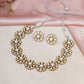 Kundan Choker with Studs Jewellery Set (silver) - Ruby Raang - Swadesiicart