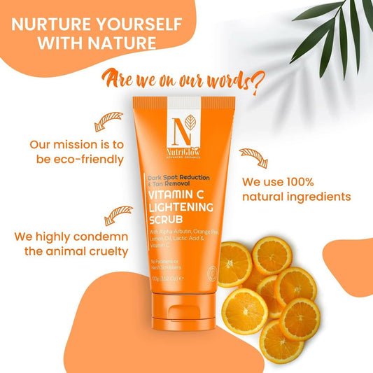 Nutriglow Advanced Organics Vitamin C Lightening Scrub - Swadesiicart