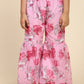 Alakhi Studio Girls Floral Georgette Printed V-Neck Kurta With Sharara - Pink