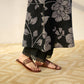 Pimu Women Floral Printed Pleated Pure Cotton Kurta with Palazzos-Black - Swadesiicart