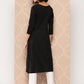 Yufta Black Embroidered Chikankari Cotton Kurta - Swadesiicart