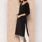 Yufta Black Embroidered Chikankari Cotton Kurta - Swadesiicart
