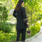 Yufta Black Embroidered Shirt And Trouser Co Ords - Swadesiicart