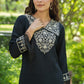 Yufta Black Embroidered Shirt And Trouser Co Ords - Swadesiicart