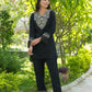Yufta Black Embroidered Shirt And Trouser Co Ords - Swadesiicart