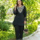 Yufta Black Embroidered Shirt And Trouser Co Ords - Swadesiicart