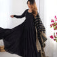 Lorenvalley Women Pure Roman silk Chanderi Fabric Layer Gathering Anarkali Kurta Pant With Dupatta Set | Swadesiicart