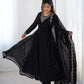 Lorenvalley Black Faux Georgette Fancy Embroidery Beads And Jari Work Anarkali Kurta Palazzo With Dupatta Set | Swadesiicart