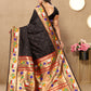 Lorenvalley Fashion Black Soft Paithani Silk Woven Design Rich Zari Meenakari Weaving Saree - Swadesiicart