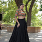 Lorenvalley Black Premium Rayon Lehenga with Georgette Embroidered Traditional Thread work Choli | Swadesiicart