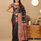 Lorenvalley Fashion Black Soft Katan Silk Woven Design Copper Zari Weaving Saree - Swadesiicart