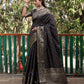 Lorenvalley Premium Bandhej Patola Silk Sarees with kanchi Borders and Contrast Zari Weaving borders Saree - Black - Swadesiicart