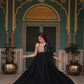 Lorenvalley Black Rayon Fabric with Designer Lace Gown | Swadesiicart