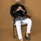 Anaita Black Embroidery Silk Straight Kurta