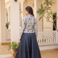 Lorenvalley Black Premium Chinnon Lehenga Choli with Jacquard Woven Design Koti | Swadesiicart